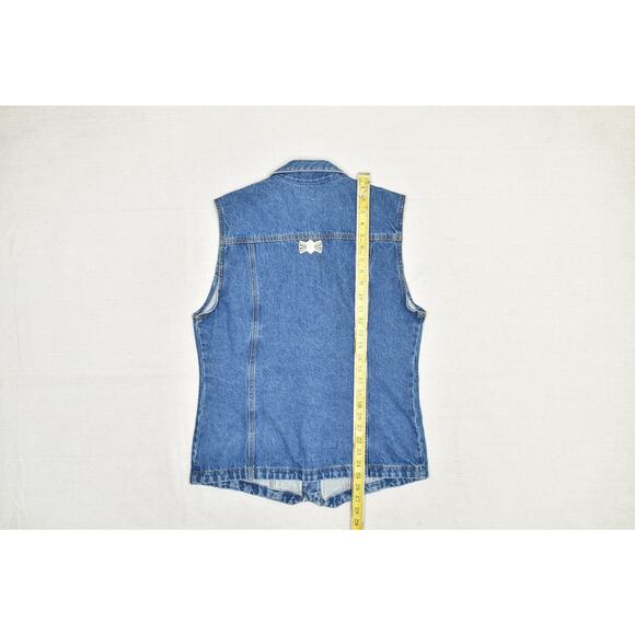 Vintage The Brass Menagerie Denim Vest Women's Regular Size S Embellished - Picture 6 of 8